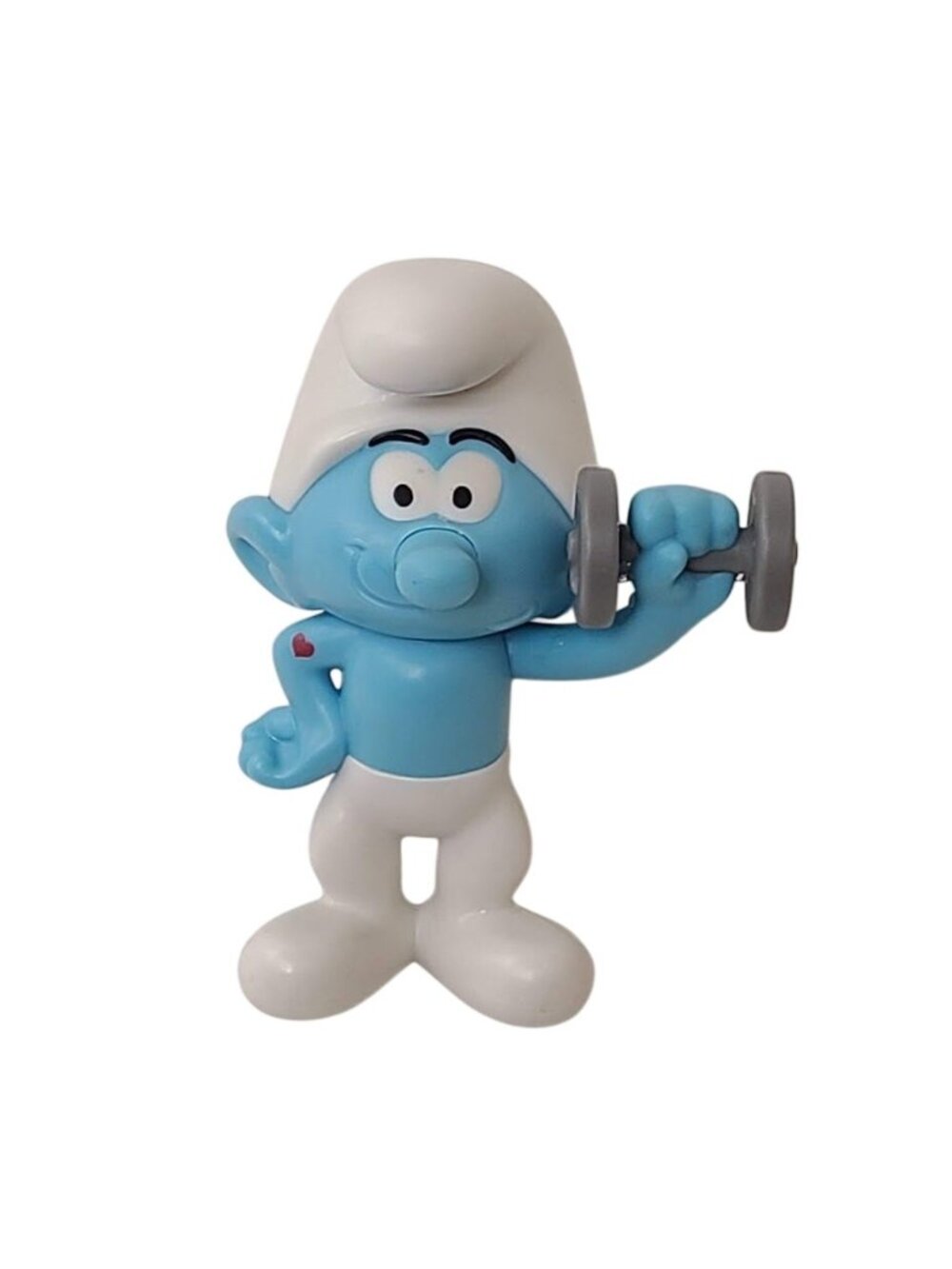 2025 Burger King Hefty Smurf Figure Peyo Smurfs Weightlifting Toy